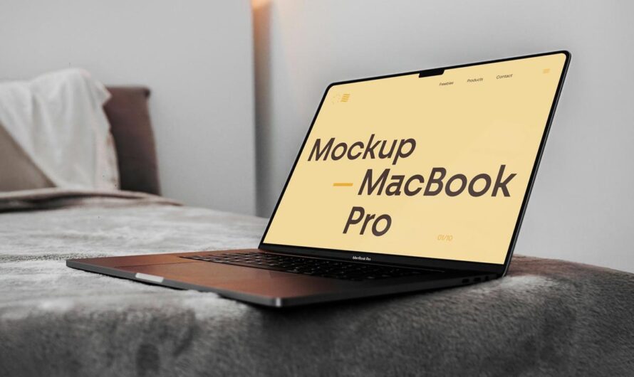 Создайте магию с бесплатным мокапом MacBook Pro на кровати – идеальное решение для ваших проектов!