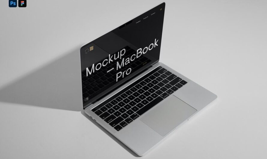 Необыкновенный бесплатный макет Silver MacBook Pro для ваших проектов