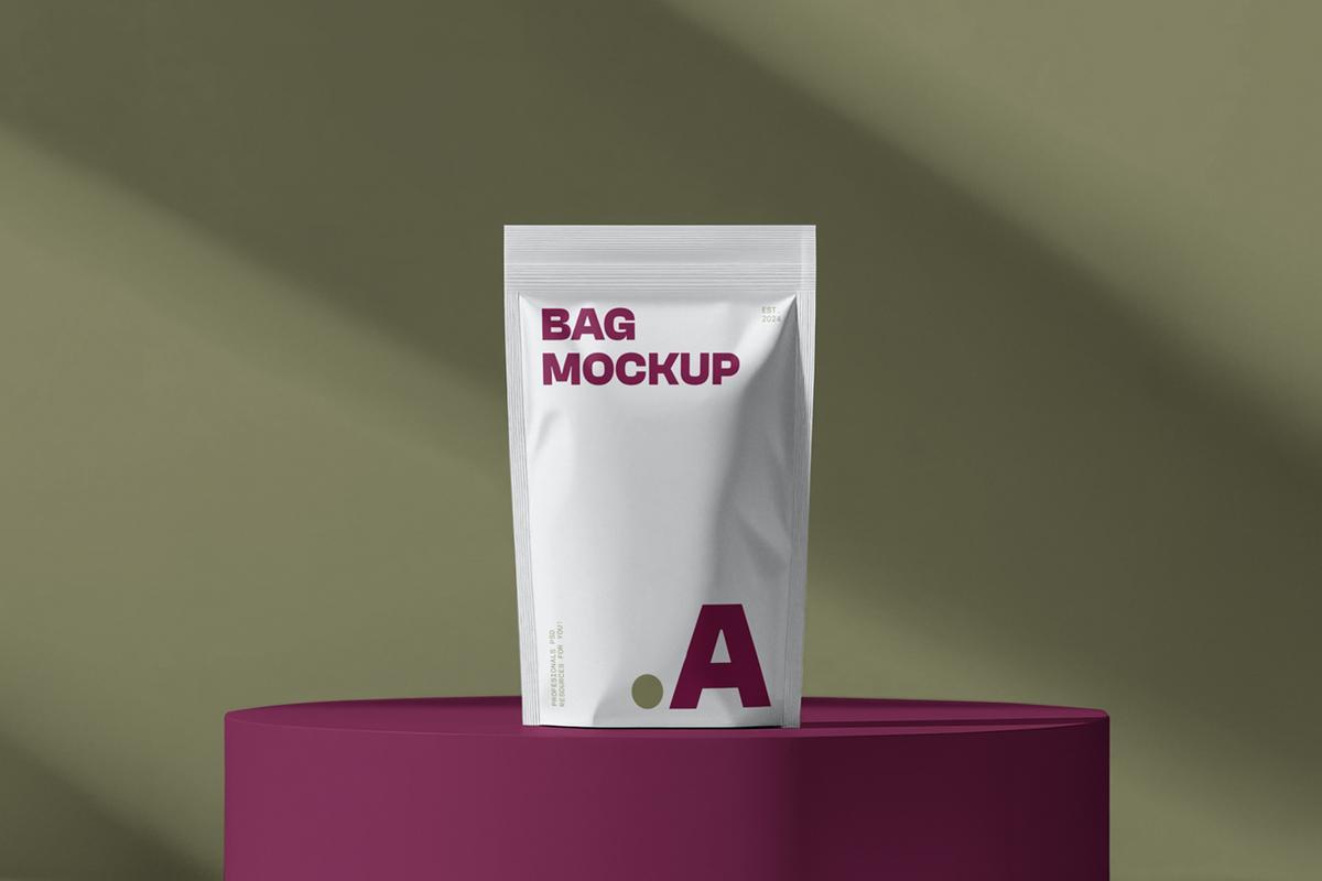 Free Plastic Coffee Bag Mockup