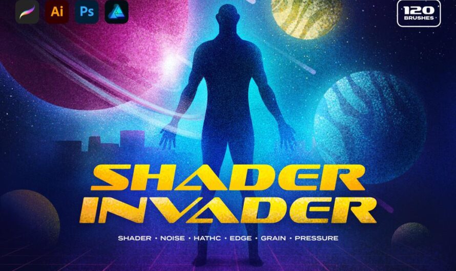 🚀 Откройте космос искусства с Shader Invader Brushes!