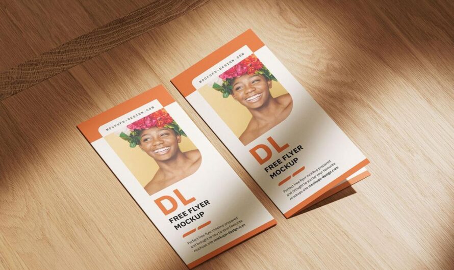 Элегантные мокапы: Погрузитесь в мир профессионального дизайна с Folded DL Flyer Mockup!